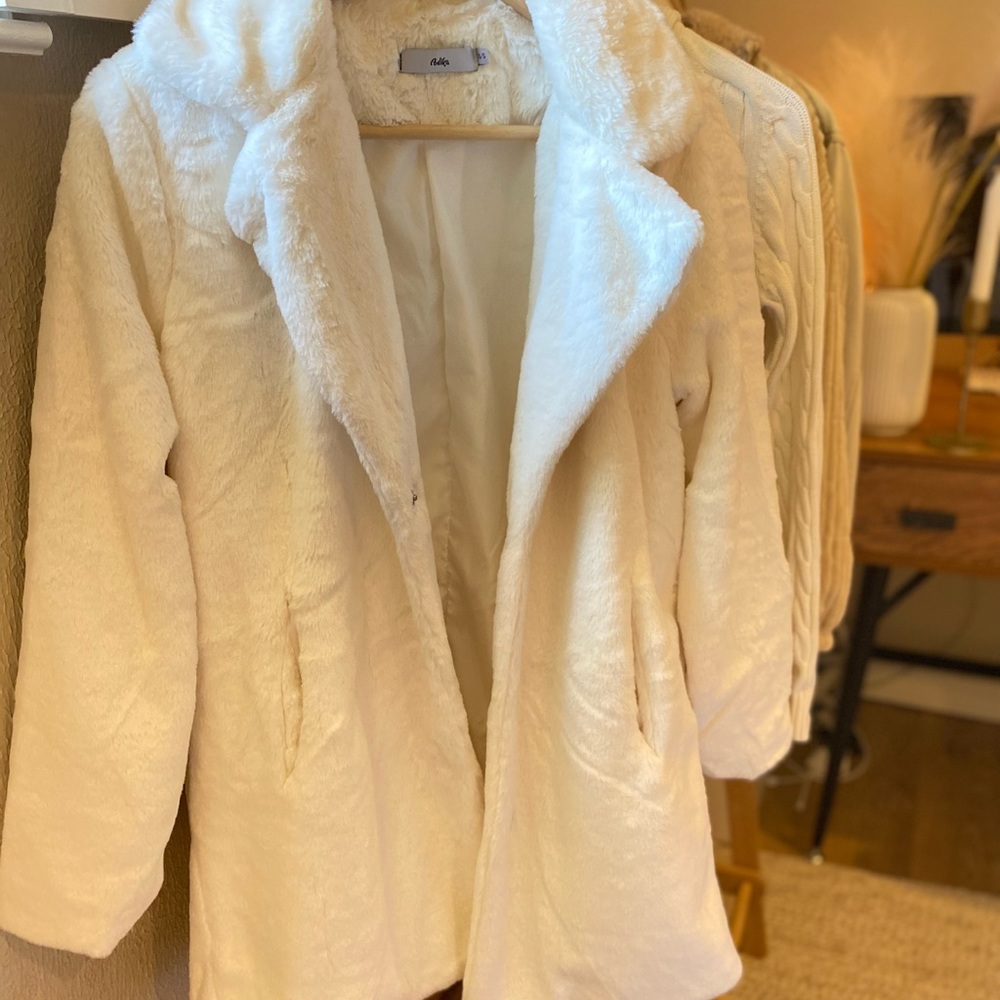 Soft fuzzy trench coat